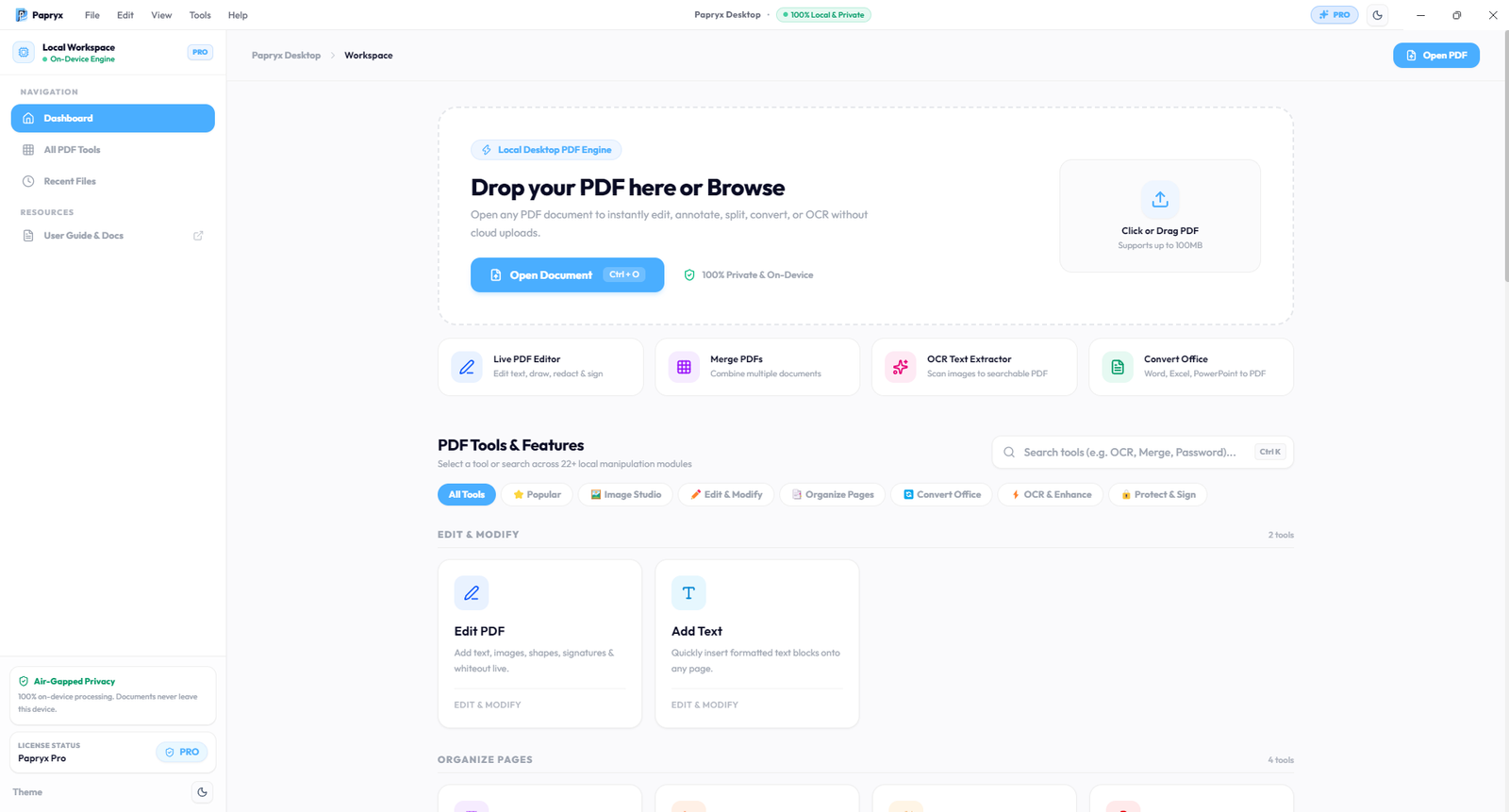 Papryx Desktop Application UI